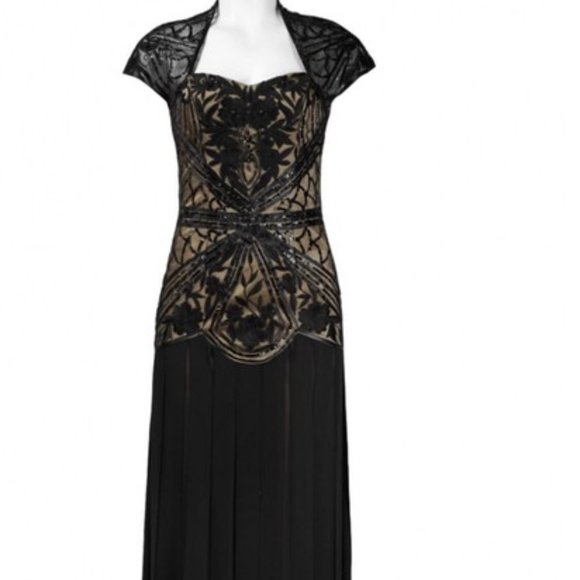 NWT Evening Dress - Black & Gold Sue Wong - Picture 2 of 9